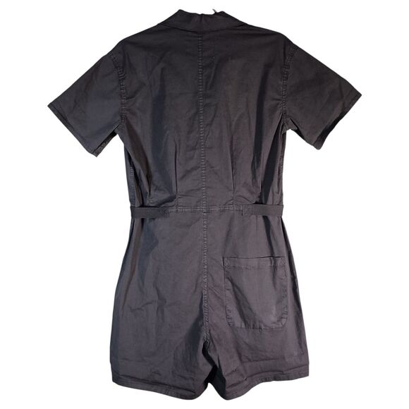 Pistola Romper Womens XS Cotton Collared Short Sleeve Buttoned Black - Picture 3 of 5